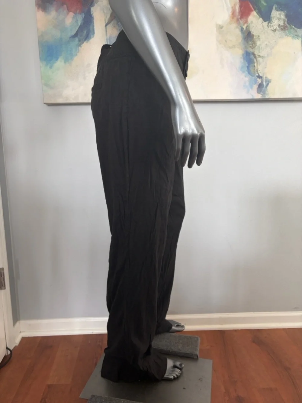 BANANA REPUBLIC Y2K Vintage Linen Black Straight-Leg Camden Chinos